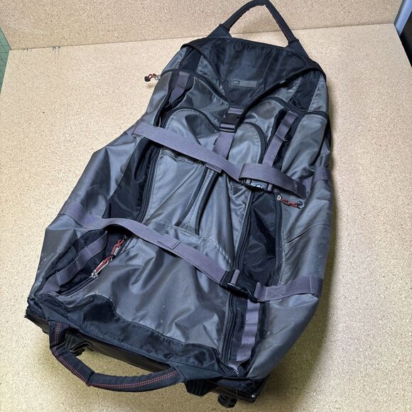 REI Black Gray Explorer Expedition Wheeled Rolling Travel Duffel Bag Luggage - Picture 1 of 11